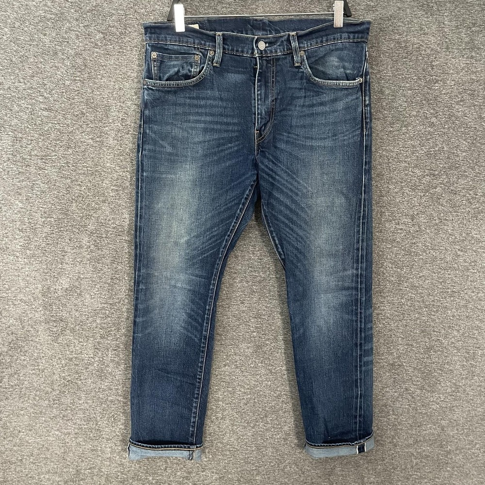 Levis 511 Premium‎ Jeans Mens 36x30 Blue Slim Tapered Selvedge Denim Big E